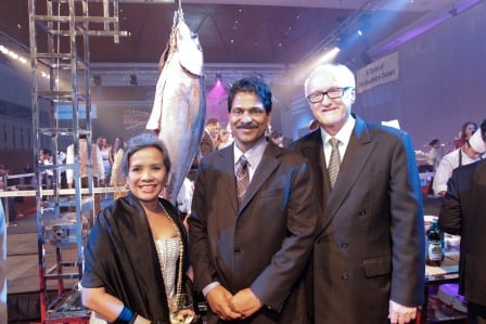 Australian High Commissioner to Malaysia, H.E. Mr Miles Kupa (right) and his wife, Ms Zuly Chudori (left) together with the Deputy Minister of Foreign Affairs, Yang Berhormat Senator A. Kohilan Pillay at the reception.